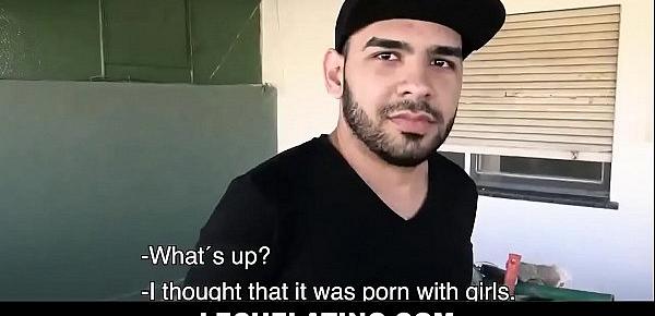  Bearded Latino College Boy Joins In Gay Threesome For Money - LECHELATINO.COM
